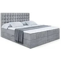 Altdecor Boxbett, Grau, Höhe ca. 21 cm, 160x200 cm,