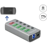 DeLock USB 3.2 Gen 1-Hub USB 3.0 Grau
