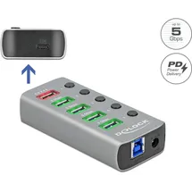DeLock USB 3.2 Gen 1-Hub USB 3.0 Grau