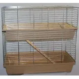 XXL 1m doppel Hasenkäfig Meerschweinchenkäfig Doppelkäfig Rabbit 100 Nagerkäfig - beige