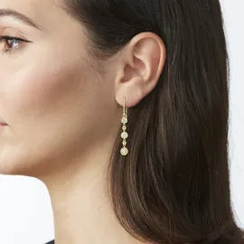 Luigi Merano Paar Ohrhaken LUIGI MERANO "mit Zirkonia in verschiedenen Größen & Kugeln, Gold 375", gold, Ohrringe, Damen, Gelbgold 375