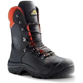 Workpower Schnittschutzstiefel S3 Black Forest Gr. 42 schwarz/orange