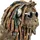 Formano Dekofigur Löwe 36cm – handbemalte Skulptur mit Dreadlocks und Kopfhörern - Schwarz
