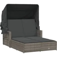 vidaXL Sonnenliege 100 x 200 x 196 cm Grau