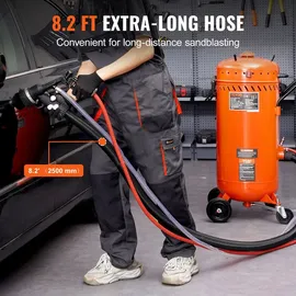 Vevor Vakuum-Sandstrahler 106L, staubfreier Sandstrahler mit eingebautem 1200 W Vakuumsystem, 60-110 PSI Hochleistungs-Strahlgerät zur Staubkontrolle und Strahlmittelrückführung