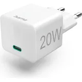 Hama USB-C, PD/Qualcomm®, Mini-Ladegerät, 20 W, Weiß