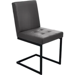 Freischwinger K+W KOMFORT & WOHNEN, braun (mocca 78), , Leder CASAY, Stühle, Freischwingergestell aus Vierkantrohr schwarz, hoher Sitzkomfort