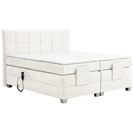 Inter Boxspringbett Bern 200x200 cm mit Motor weiß Coral 70 - Weiß