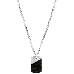 Firetti Kette mit Anhänger »Schmuck Geschenk Halskette Dog Tag« Firetti edelstahlfarben-schwarz