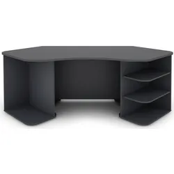 Gaming-Tisch BYLIVING "Thanatos", grau (anthrazit, anthrazit, anthrazit), B:198cm H:76cm T:85cm, Tische, Breite 198 cm, moderner Eckschreibtisch