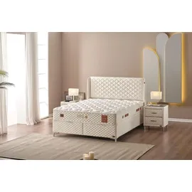 Bambi Thermo Control Boxspringbett-Set PCM-Technologie Temperatur 29cm H3 – Anthrazit / 140 / 200 - Grau