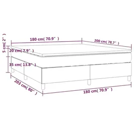 vidaXL Boxspringbett mit Matratze Dunkelgrün 180x200 cm Samt