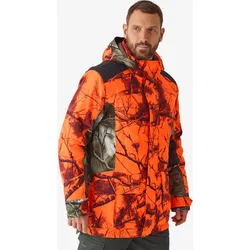 Jagdjacke 500 3-in-1 Treib- und Drückjagd warm wasserdicht Treemetic orange 3XL