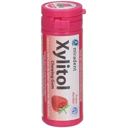 miradent Xylitol Chewing Gum Erdbeere für Kinder Kaugummi 30 g 30 g Kaugummi
