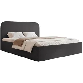 Selsey Polsterbett 140x200 mit Bettkasten, Bouclé, graphit -