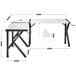 Schreibtisch Huzaro Hero 6.3 Weiß Schwarz Stahl Carbonfaser 154 x 74 x 117 cm
