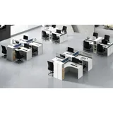 xlmoebel Schreibtisch 4er Bürotisch Weiß