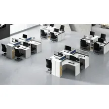 xlmoebel Schreibtisch 4er Bürotisch Weiß