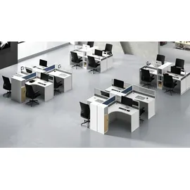 xlmoebel Schreibtisch 4er Bürotisch Weiß