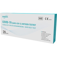 EUROPAPA® 20x Corona Laientest Selbsttest Covid-19 Antigentest auf SARS-CoV-2 Schnelltest zur Eigenanwendung Testkassete Probentupfer Antigenextrakt einzelverpackt
