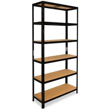 shelfplaza Schwerlastregal Metall 230x90x60 cm schwarz 6 Böden
