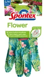 Spontex Flower Gartenhandschuhe, Anti-Rutsch Noppen 12973037 , 1 Paar, Größe 7 - 7,5