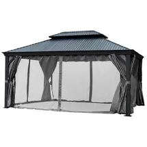 Jet-Line Pavillon Bagdad 3,65 x 3,65 m inkl. Vorhang Anthrazit