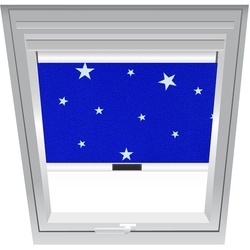 Roto Verdunklungsrollo Sterne-Marinen-Blau 3-V62, 54x98 cm (5/9), 315,Aluminiumschiene,Manuell,Roto