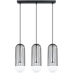 SOLLUX LIGHTING Pendelleuchte "Pendelleuchte BRINA 3L Schwarz", schwarz, H: 115cm, Lampen, Streulicht