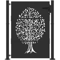 VidaXL Gartentor Schwarz 105 x 150 cm Pulverbeschichteter Stahl