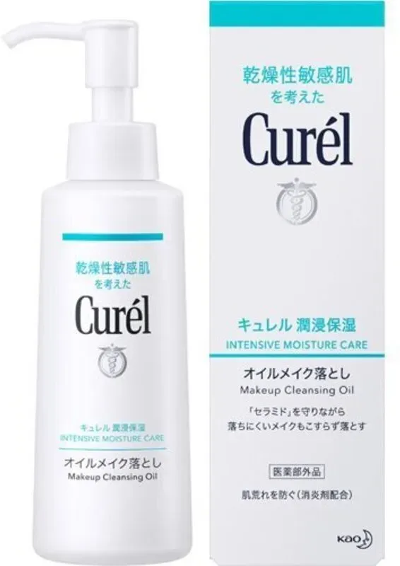 Curel Reinigungsöl – Make-up-Entferner mit Ceramid-Schutz für trockene, empfindliche Haut, 150 ml (Pumpspender)