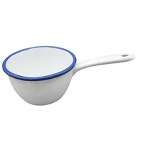 Linoows Kasserolle, Stieltopf, Kochtopf mit Griff, weiß- blau, 1