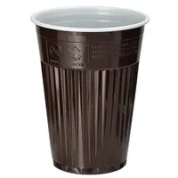 Papstar 3000 Thermo-Automatenbecher, PS 0,18 l Ø 7,03 cm · 9 cm braun/weiss