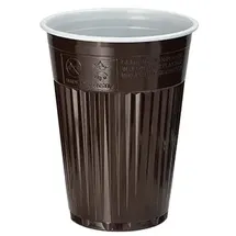 Papstar 3000 Thermo-Automatenbecher, PS 0,18 l Ø 7,03 cm · 9 cm braun/weiss