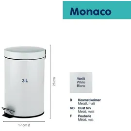 Kela Kosmetikeimer Monaco Metall Weiß