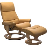 Stressless Relaxsessel STRESSLESS View Sessel Gr. Material Bezug, Cross Base Eiche, Ausführung / Funktion, Maße B/H/T, gelb (honey) Lesesessel und Relaxsessel