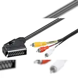Wentronic Adapterkabel Scart zu Composite Audio Video IN/OUT 2 m Schwarz
