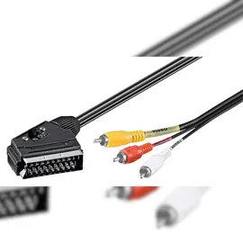 Wentronic Adapterkabel Scart zu Composite Audio Video IN/OUT 2 m Schwarz