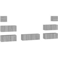 VidaXL 7-tlg. TV-Schrank-Set Grau Sonoma Holzwerkstoff