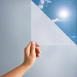 Marapon Fensterfolie Blickdicht in Matt 1,05x50 m statisch haftende Sichtschutzfolie Fenster, Milchglasfolie Fensterfolie Blickdicht von aussen für Privatsphäre und UV-Schutz oder Fensterdekoration