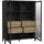 Forte Vitrine HIGH Rock 121,3 x 40,2 x 152,3 cm Schwarz/Riviera Eiche