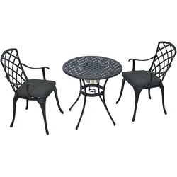 Garten-Essgruppe MERXX "»Rhodos«", grau (graphit, graphit, graphit), Aluminium, Sitzmöbel-Sets, Tisch: Øx H: 70x70 cm