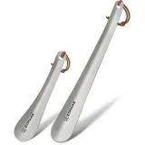 Kleiner Metall Schuhlöffel Edelstahl Shoe Horn Silber 18.5cm