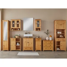 Home Affaire Vili Hochschrank 34,5 x 175,5 x 30 cm Beige Massivholz