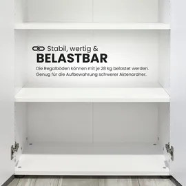 bümö Flexi Aktenschrank 80 x 40 x 120 weiß