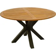 DEGAMO Madeira Gartentisch Ø 130 x 74 cm Braun/Grau