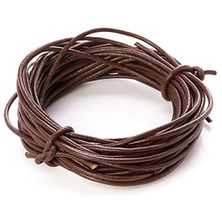 Lederriemen, braun, 2 mm, 5x 2 m