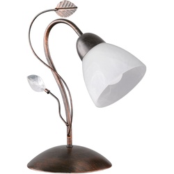Tisch Lampe Wohn Zimmer Beleuchtung Steh Leuchte Metall Kristall Glas Weiß rostfarbig TRIO 500700128