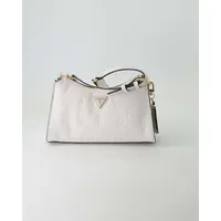 GUESS Cresidia Top Zip Shoulder Bag Cream White - M