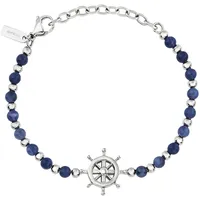 Breil Juwel Sammlung SOUNDWAVE, ARMBÄNDER aus HERREN in STAHL, NATURSTEINE Farbe SILBER messen 22 mit SODALIT - TJ3587